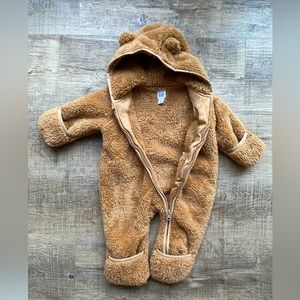 Baby Sherpa one piece. Brannan brown color. Size 0-3 months.